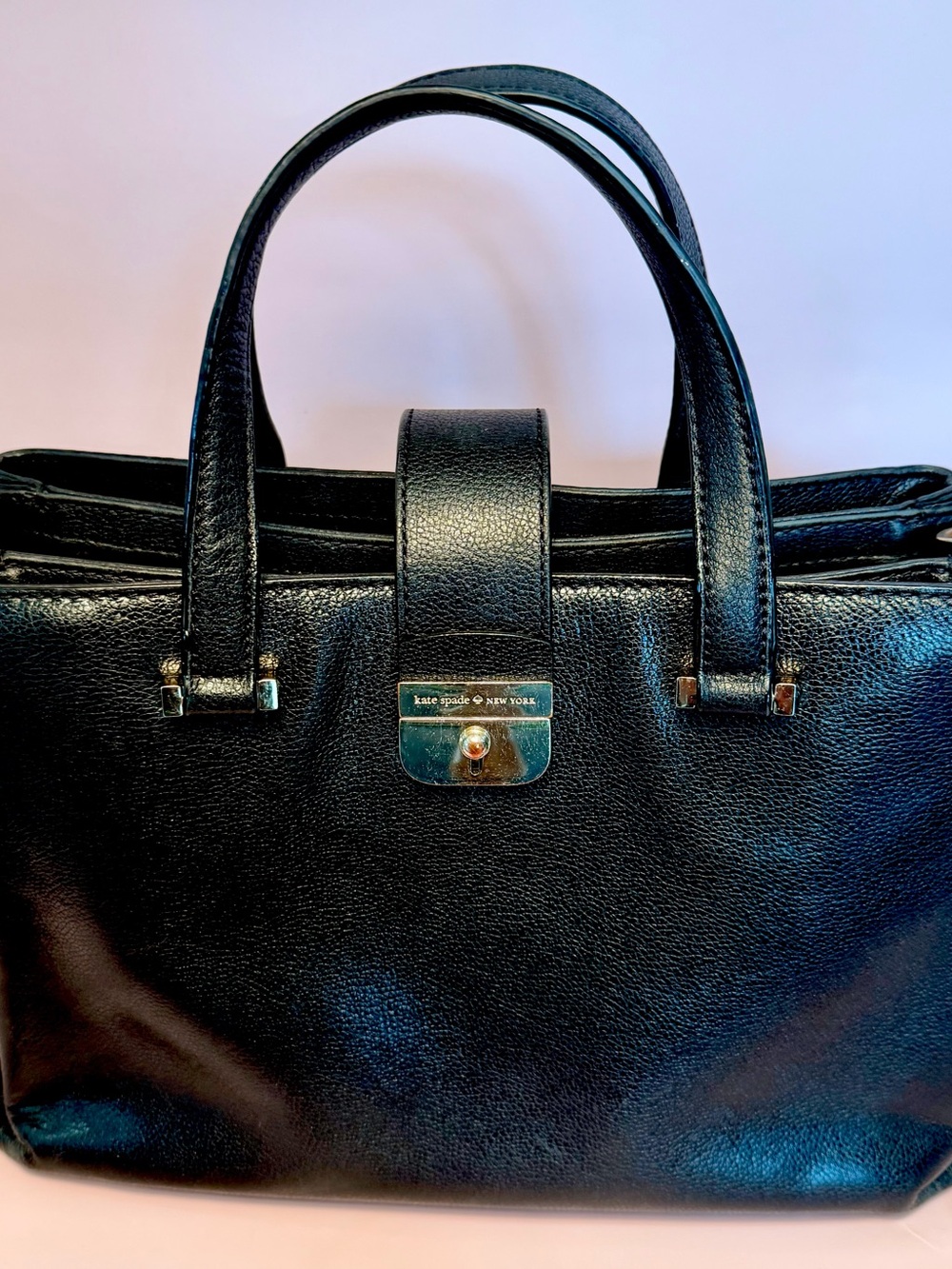 kate spade Black Pebbled Leather Top-Handle Briefcase - Picture 4 of 15